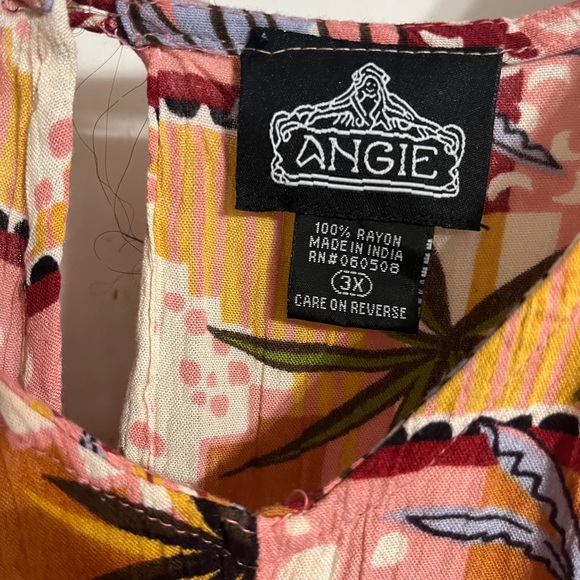 💝 3X Angie Multicolor Abstract Print Tunic Swimsuit Cover up - Picture 2 of 12